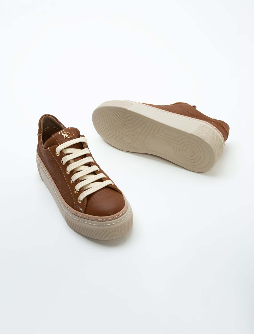 Tamer Tanca Kadın Hakiki Deri Taba Floter Sneakers & Spor Ayakkabı Tamer Tanca Kadın Hakiki Deri Taba Floter Sneakers & Spor Ayakkabı