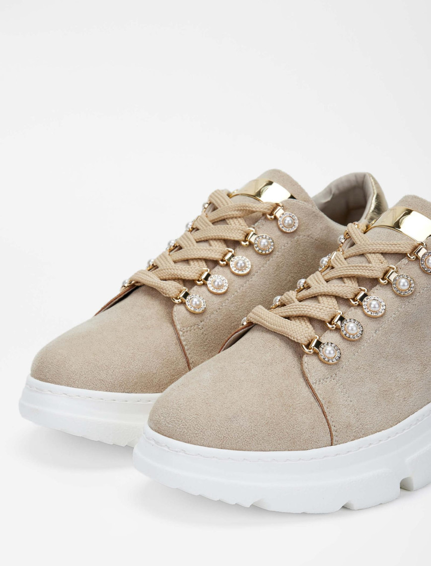 Tamer Tanca Kadın Vegan Bej Sneakers & Spor Ayakkabı