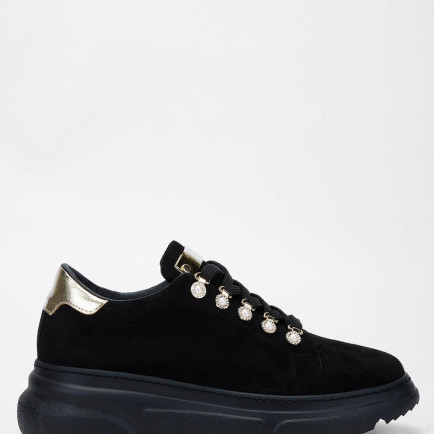 Tamer Tanca Kadın Vegan Siyah Süet Sneakers & Spor Ayakkabı Tamer Tanca Kadın Vegan Siyah Süet Sneakers & Spor Ayakkabı