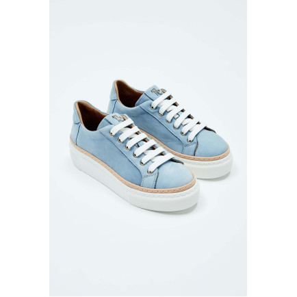 Tamer Tanca Kadın Hakiki Deri Açık Mavi Nubuk Sneakers & Spor Ayakkabı