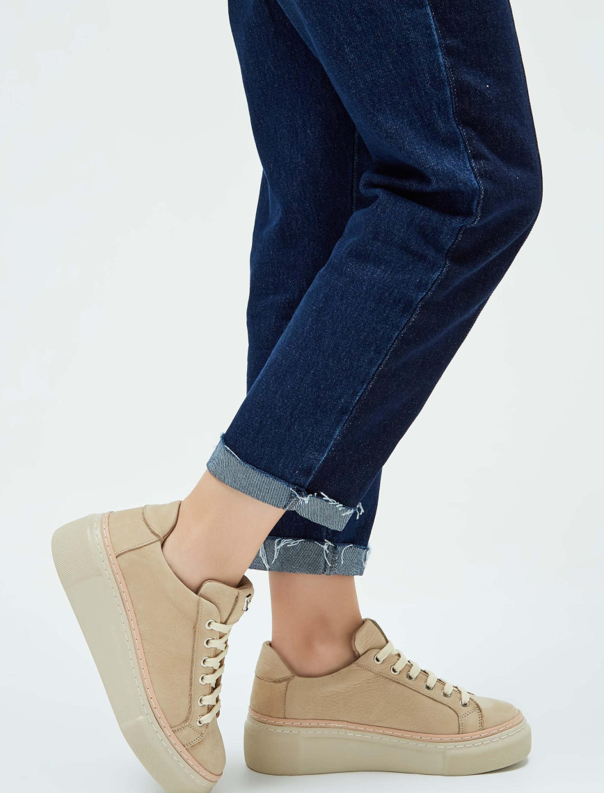 Tamer Tanca Kadın Hakiki Deri Bej Sneakers & Spor Ayakkabı