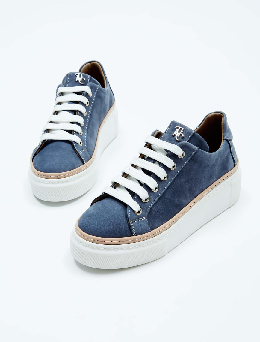 Tamer Tanca Kadın Hakiki Deri Mavi Sneakers & Spor Ayakkabı