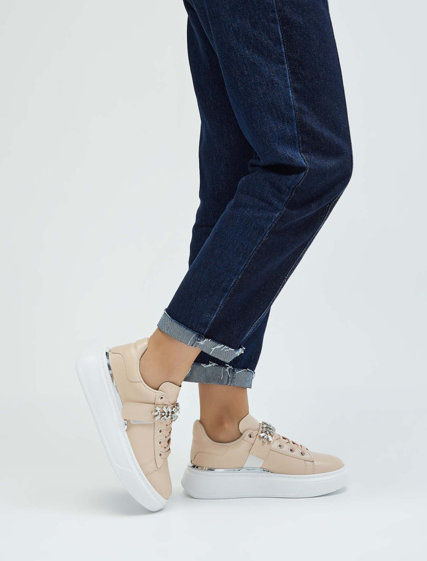 Tamer Tanca Kadın Vegan Bej Sneakers & Spor Ayakkabı