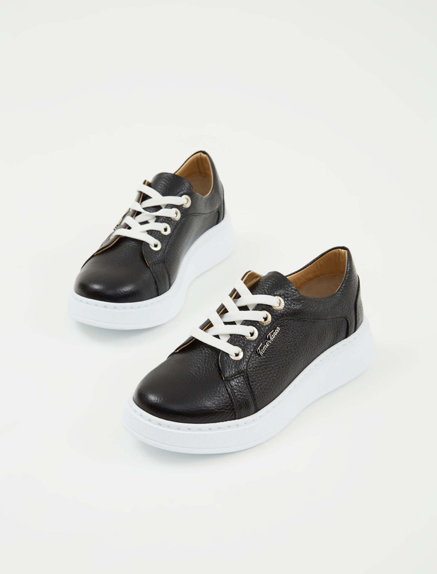 Tamer Tanca Kadın Hakiki Deri Siyah Floter Sneakers & Spor Ayakkabı Tamer Tanca Kadın Hakiki Deri Siyah Floter Sneakers & Spor Ayakkabı