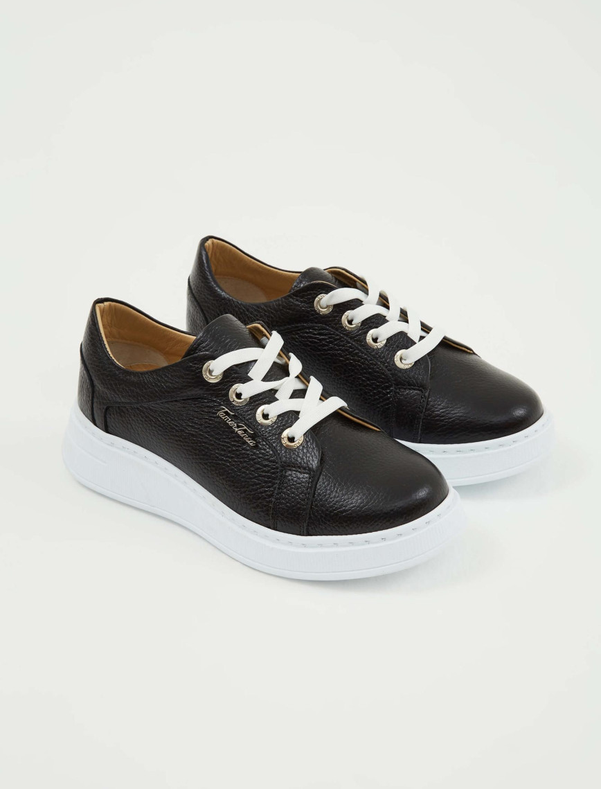 Tamer Tanca Kadın Hakiki Deri Siyah Floter Sneakers & Spor Ayakkabı Tamer Tanca Kadın Hakiki Deri Siyah Floter Sneakers & Spor Ayakkabı