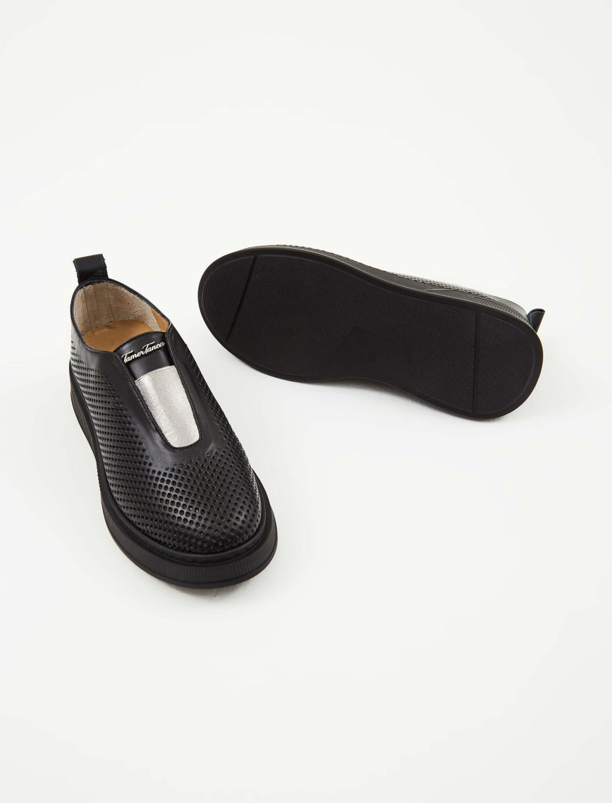 Tamer Tanca Kadın Hakiki Deri Siyah Deri Sneakers & Spor Ayakkabı