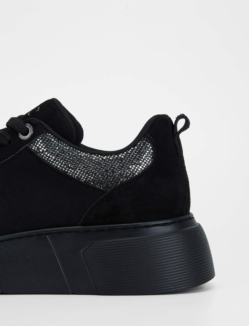 Tamer Tanca Kadın Vegan Siyah Süet Sneakers & Spor Ayakkabı