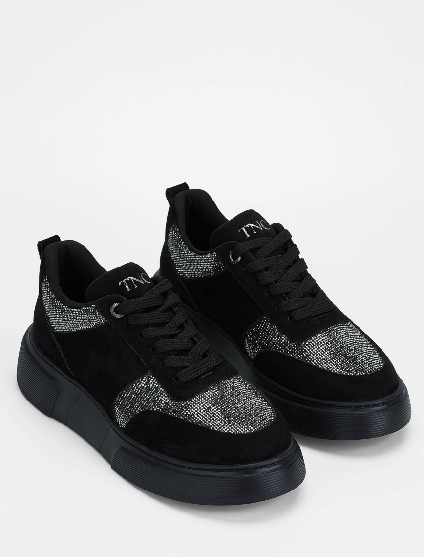 Tamer Tanca Kadın Vegan Siyah Süet Sneakers & Spor Ayakkabı