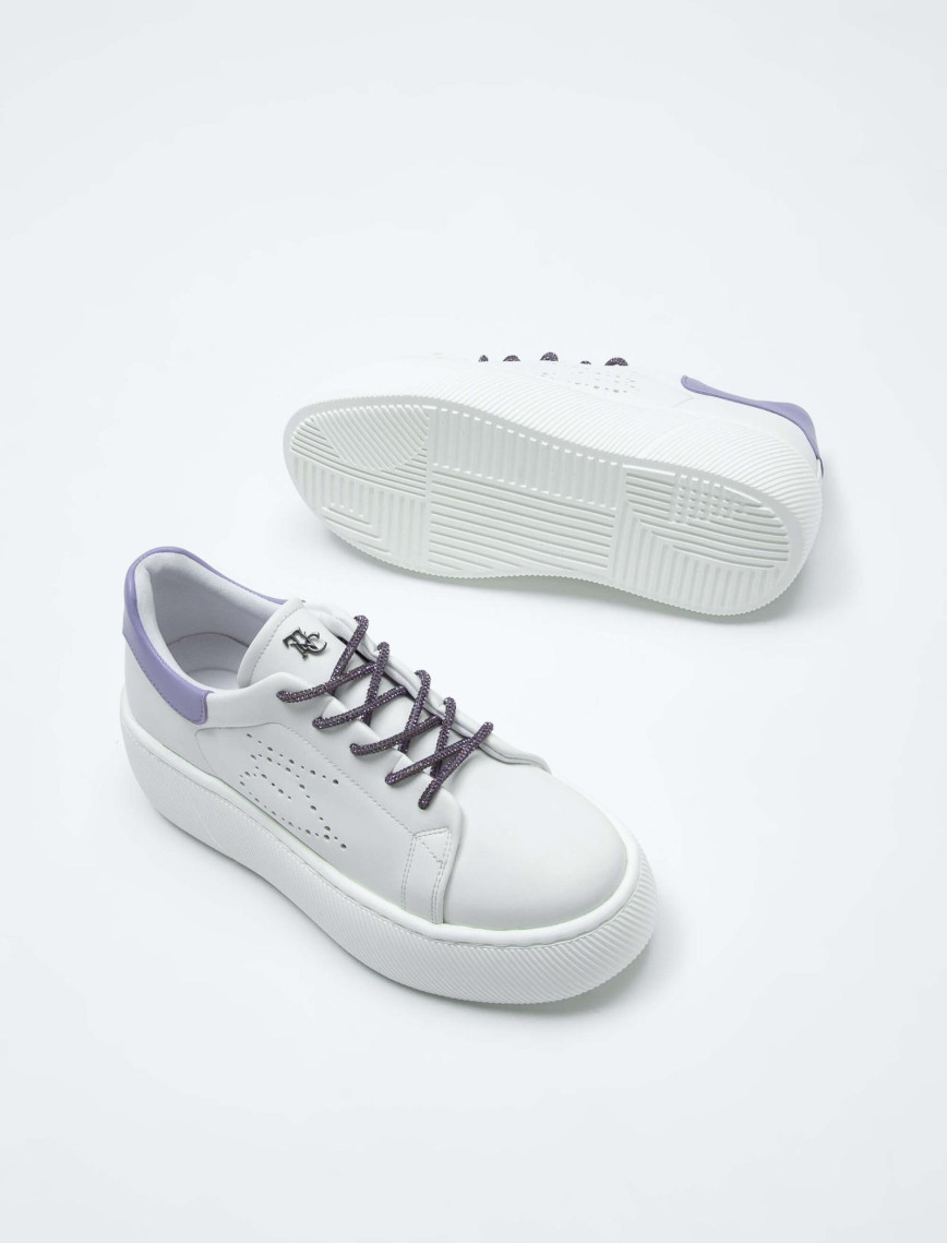 Tamer Tanca Kadın Vegan Beyaz/Mor Sneakers & Spor Ayakkabı