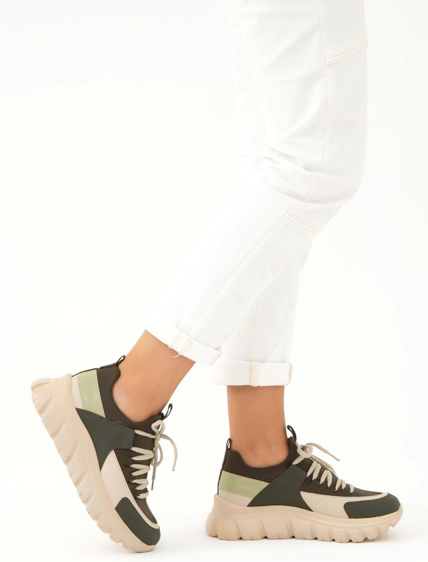 Tamer Tanca Kadın Vegan Haki Sneakers & Spor Ayakkabı