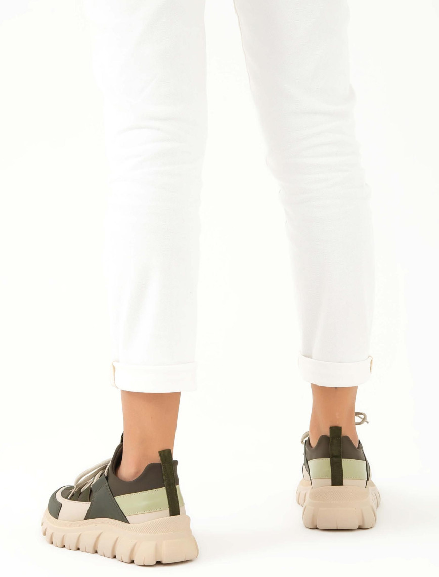 Tamer Tanca Kadın Vegan Haki Sneakers & Spor Ayakkabı