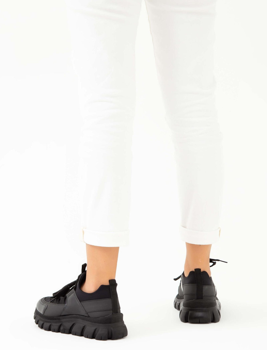 Tamer Tanca Kadın Vegan Siyah/Siyah Sneakers & Spor Ayakkabı