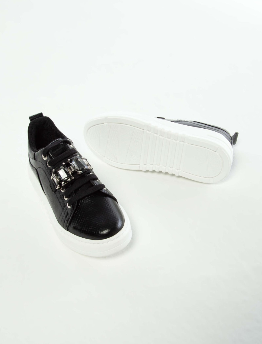 Tamer Tanca Kadın Vegan Siyah Sneakers & Spor Ayakkabı