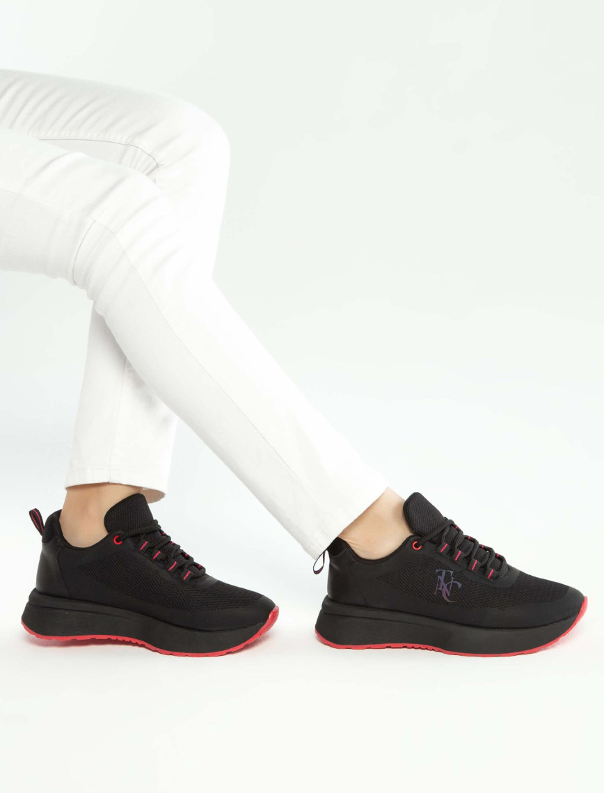 Tamer Tanca Kadın Vegan Siyah Sneakers & Spor Ayakkabı