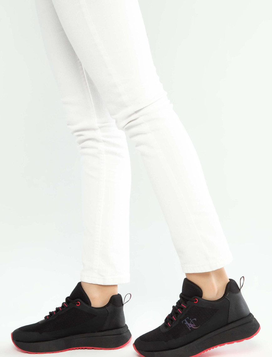 Tamer Tanca Kadın Vegan Siyah Sneakers & Spor Ayakkabı