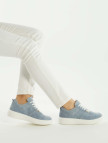 Tamer Tanca Kadın Hakiki Deri Mavi Süet Sneakers & Spor Ayakkabı