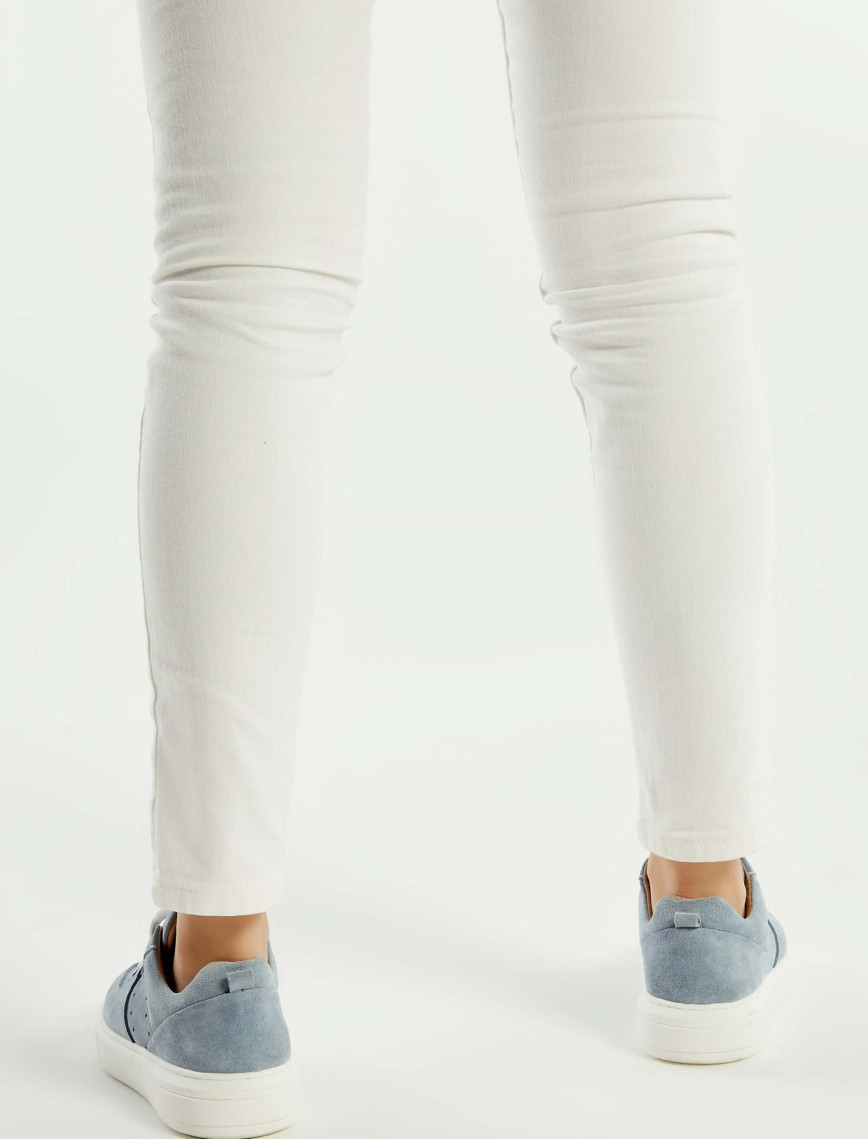 Tamer Tanca Kadın Hakiki Deri Mavi Süet Sneakers & Spor Ayakkabı