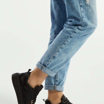 Tamer Tanca Kadın Hakiki Deri Siyah Deri Sneakers & Spor Ayakkabı