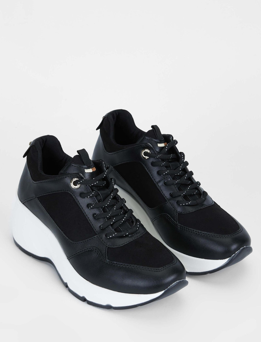 Tamer Tanca Kadın Vegan Siyah Sneakers & Spor Ayakkabı