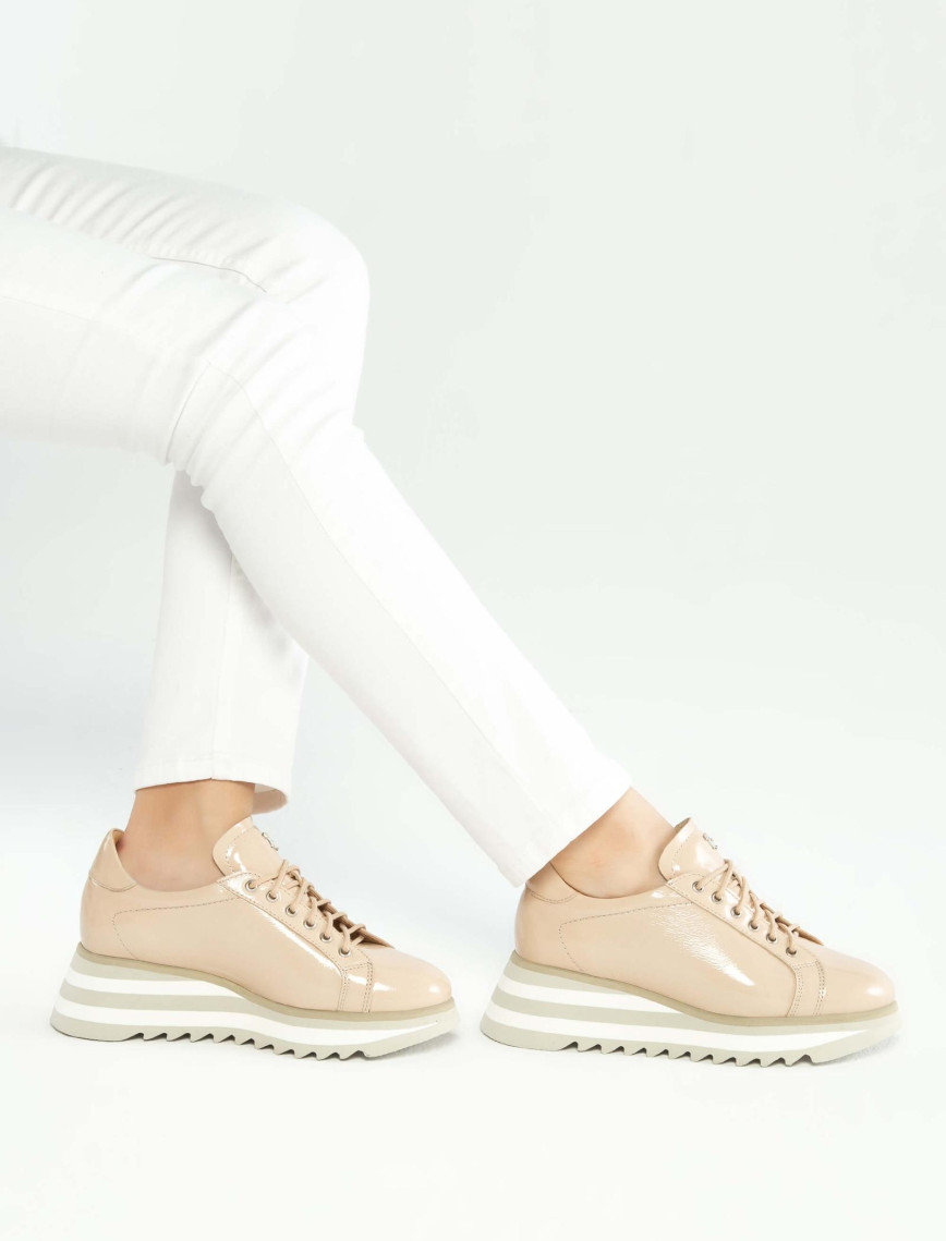 Tamer Tanca Kadın Hakiki Deri Bej Sneakers & Spor Ayakkabı