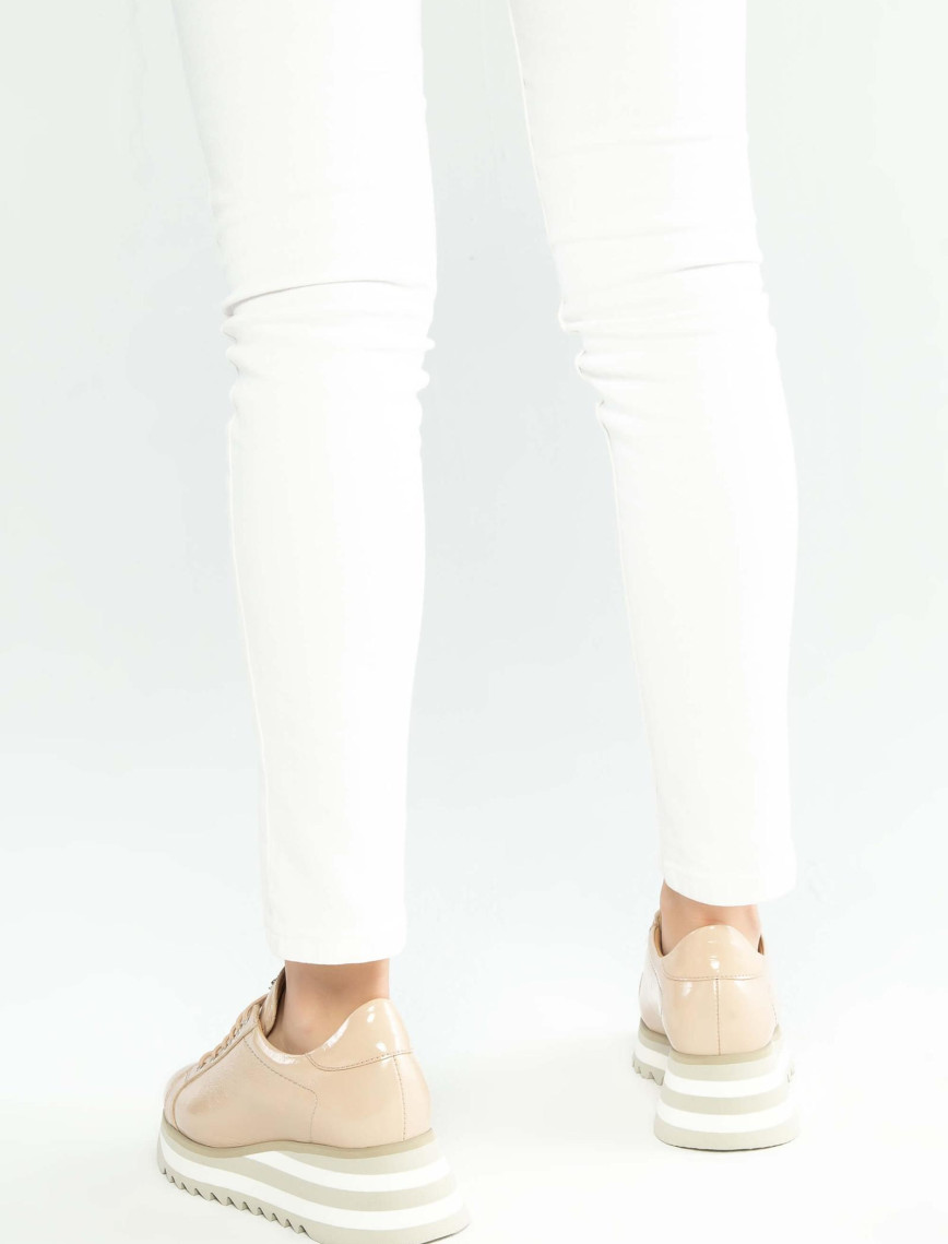 Tamer Tanca Kadın Hakiki Deri Bej Sneakers & Spor Ayakkabı