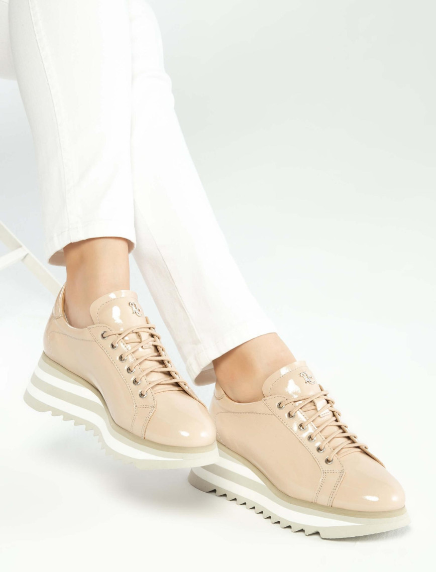 Tamer Tanca Kadın Hakiki Deri Bej Sneakers & Spor Ayakkabı