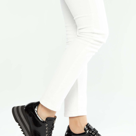 Tamer Tanca Kadın Hakiki Deri Siyah Rugan Sneakers & Spor Ayakkabı