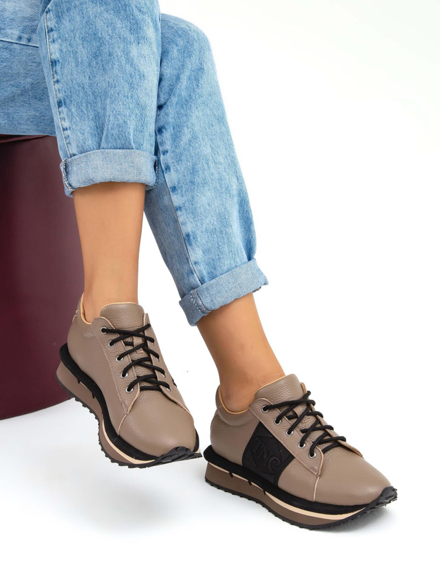 Tamer Tanca Kadın Hakiki Deri Vizon Sneakers & Spor Ayakkabı