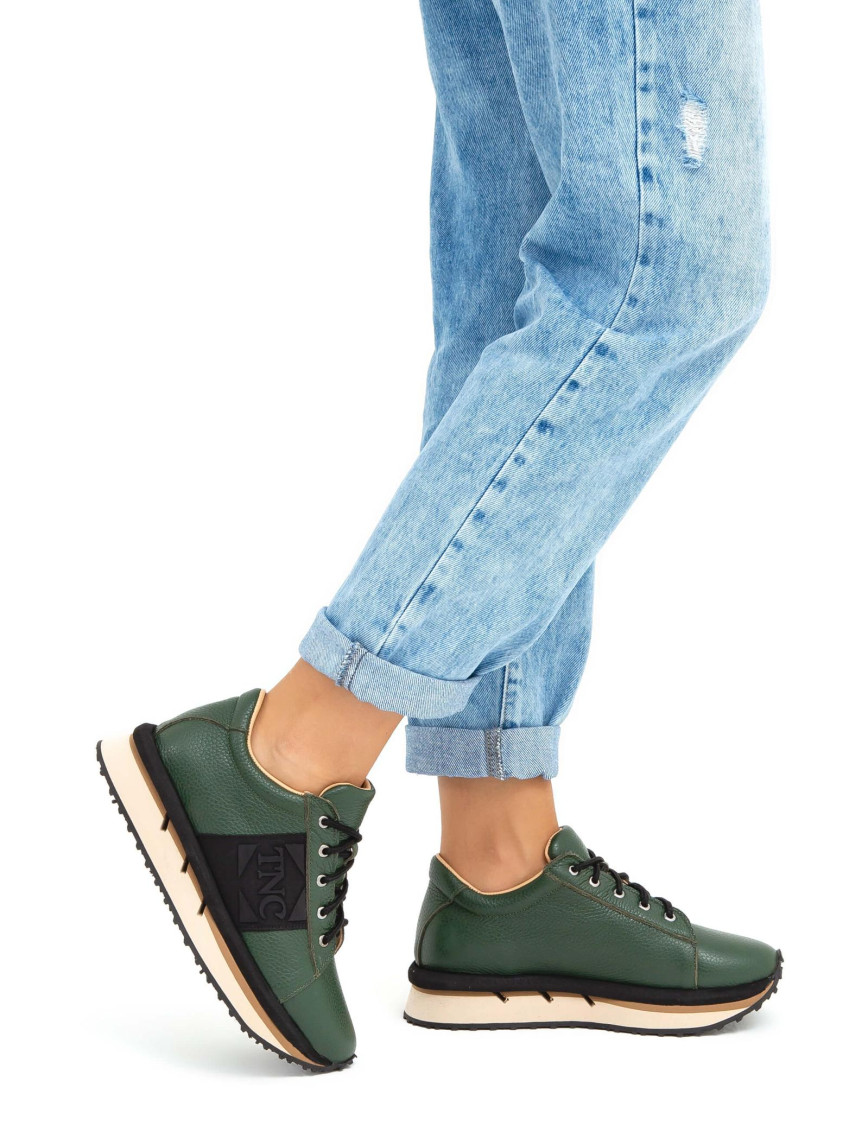 Tamer Tanca Kadın Hakiki Deri Yeşil Sneakers & Spor Ayakkabı