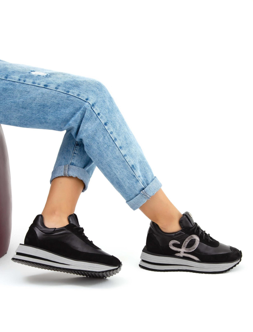 Tamer Tanca Kadın Hakiki Deri Siyah Sneakers & Spor Ayakkabı Tamer Tanca Kadın Hakiki Deri Siyah Sneakers & Spor Ayakkabı