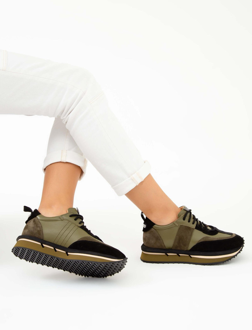 Tamer Tanca Kadın Hakiki Deri Yeşil Sneakers & Spor Ayakkabı