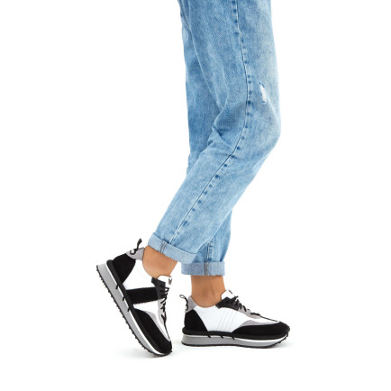 Tamer Tanca Kadın Hakiki Deri Siyah Sneakers & Spor Ayakkabı