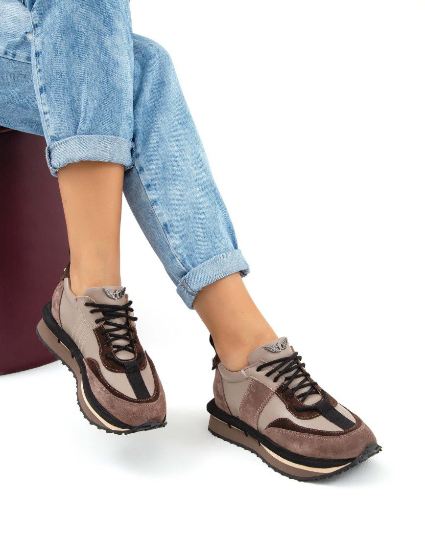 Tamer Tanca Kadın Hakiki Deri Vizon Sneakers & Spor Ayakkabı