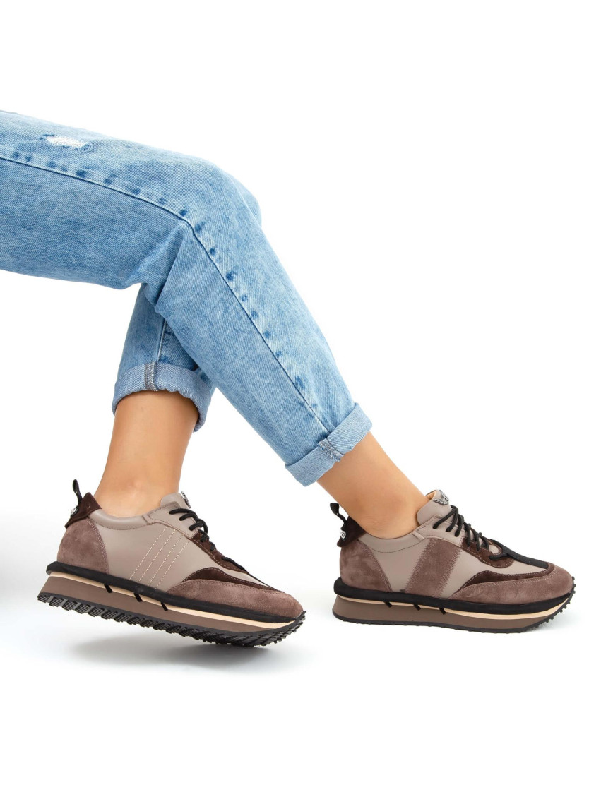 Tamer Tanca Kadın Hakiki Deri Vizon Sneakers & Spor Ayakkabı