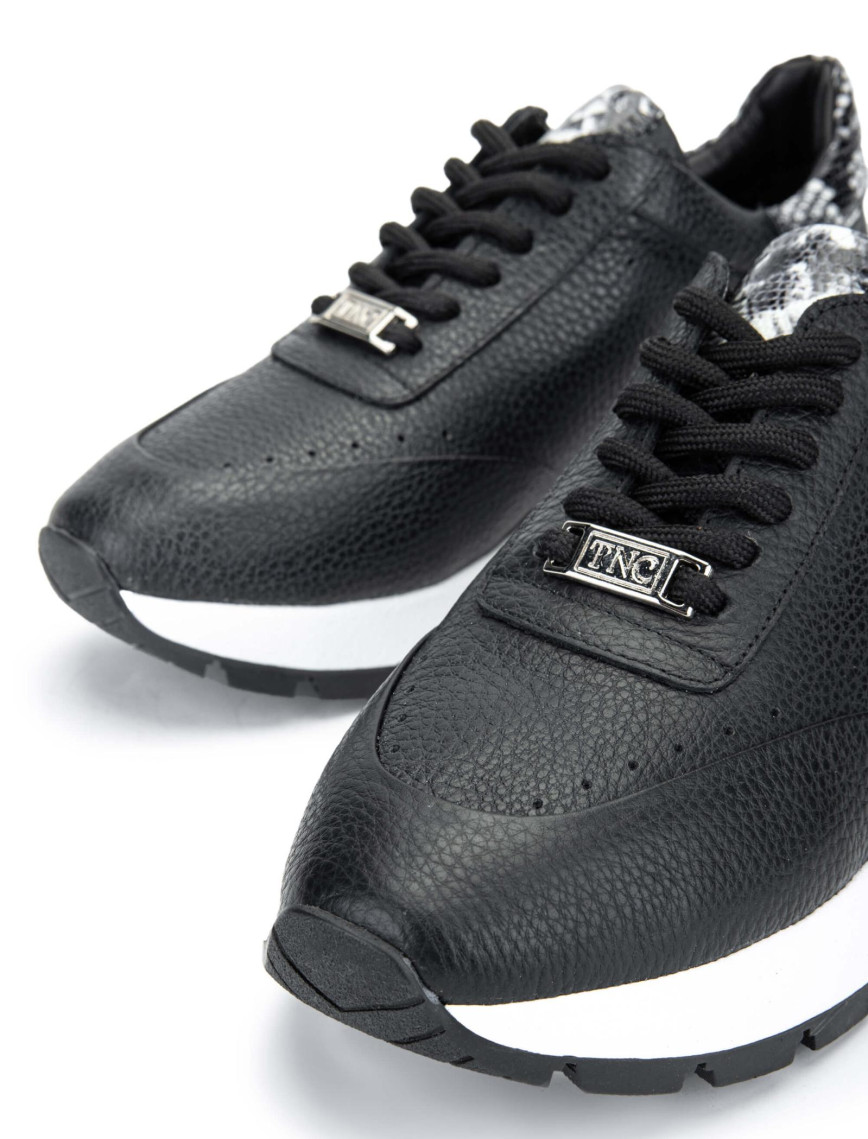 Tamer Tanca Kadın Hakiki Deri Siyah Sneakers & Spor Ayakkabı