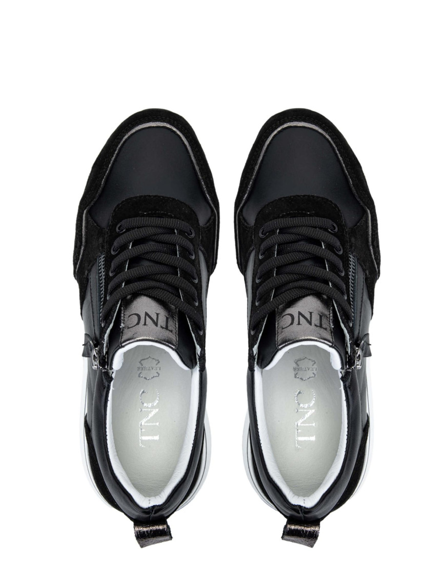 Tamer Tanca Kadın Hakiki Deri Siyah Sneakers & Spor Ayakkabı