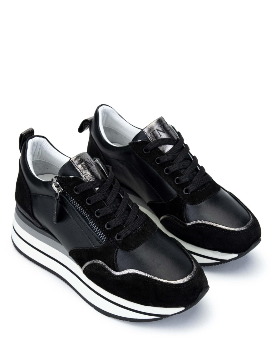 Tamer Tanca Kadın Hakiki Deri Siyah Sneakers & Spor Ayakkabı