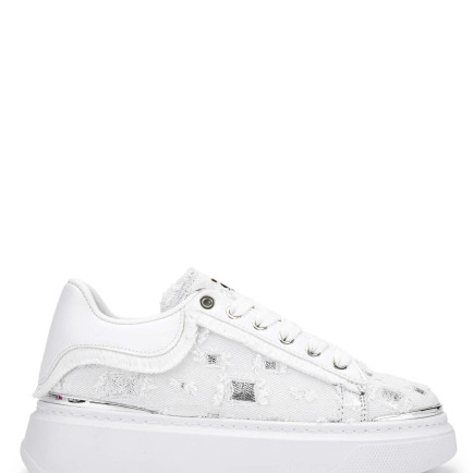 Tamer Tanca Kadın Tekstil Beyaz/Lame Sneakers & Spor Ayakkabı