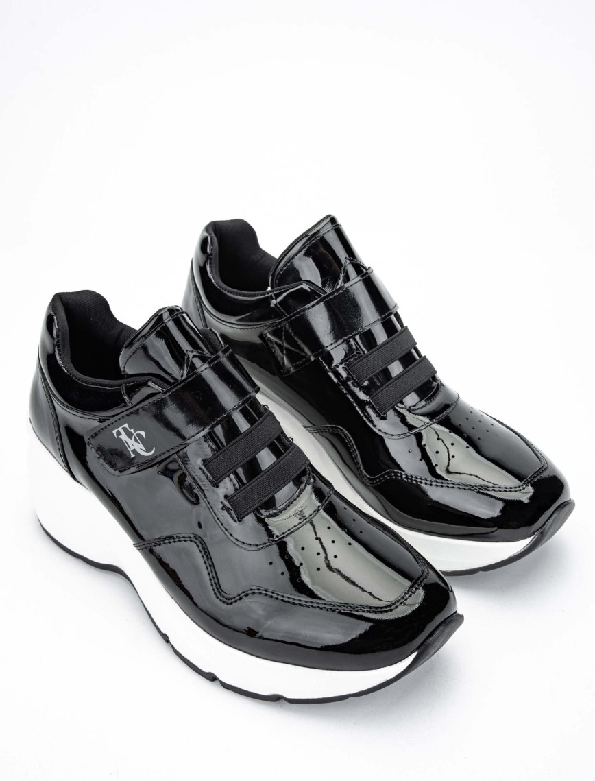 Tamer Tanca Kadın Hakiki Deri Siyah Rugan Sneakers & Spor Ayakkabı Tamer Tanca Kadın Hakiki Deri Siyah Rugan Sneakers & Spor Ayakkabı