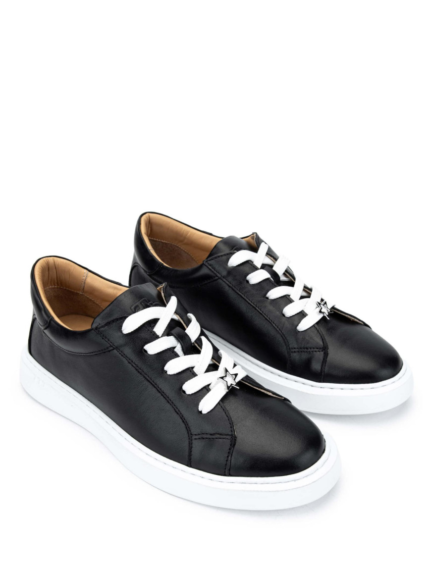 Tamer Tanca Kadın Hakiki Deri Siyah Deri Sneakers & Spor Ayakkabı