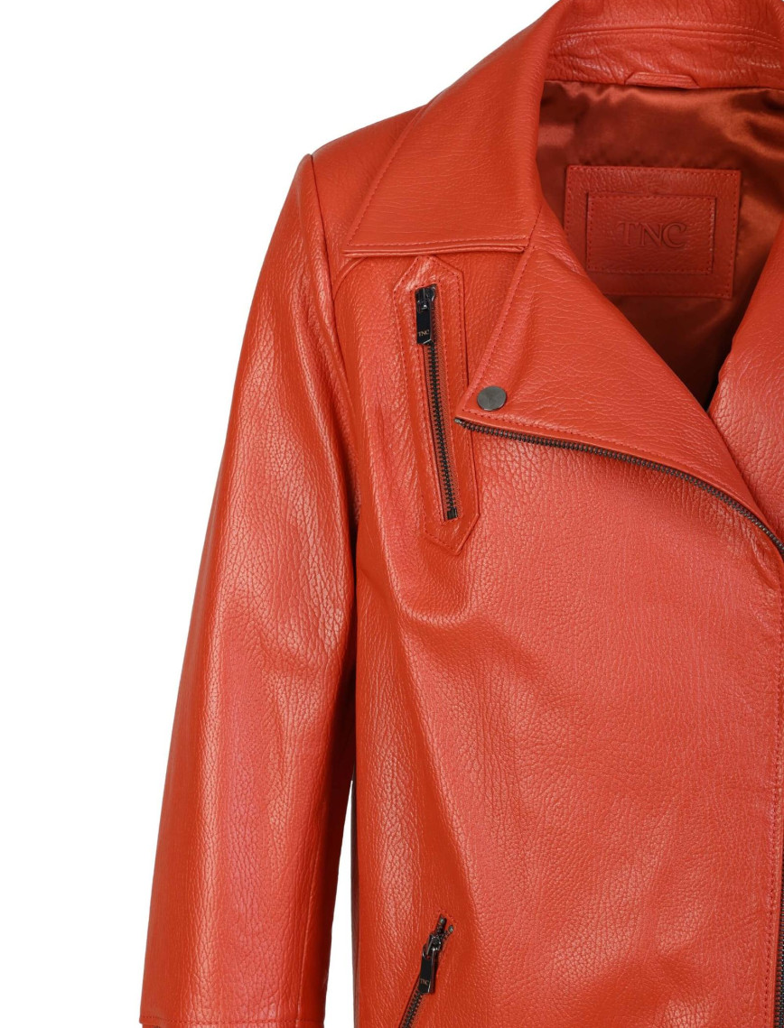 Tamer Tanca Kadın Hakiki Deri Narçiçeği Deri Mont