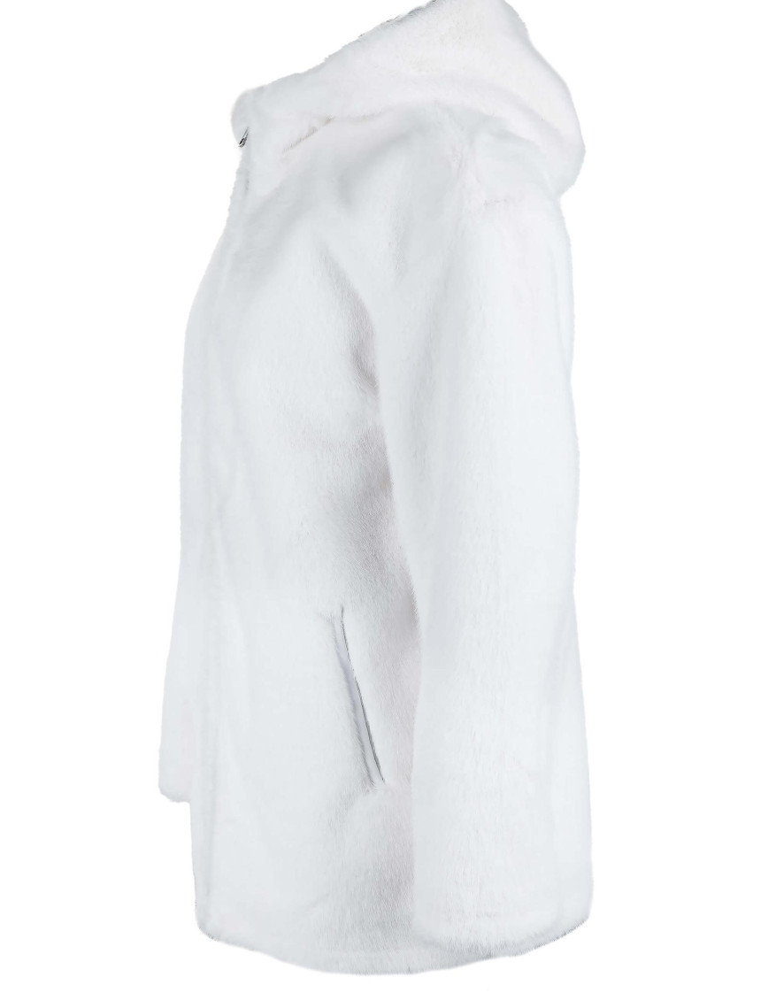 Tamer Tanca Kadın Peluş Beyaz Kumaş Mont Deri Mont