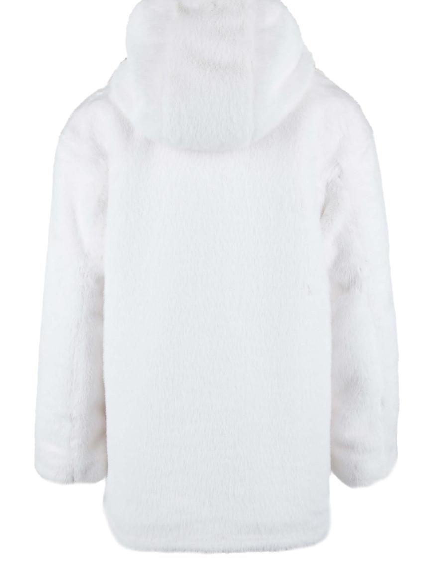 Tamer Tanca Kadın Peluş Beyaz Kumaş Mont Deri Mont