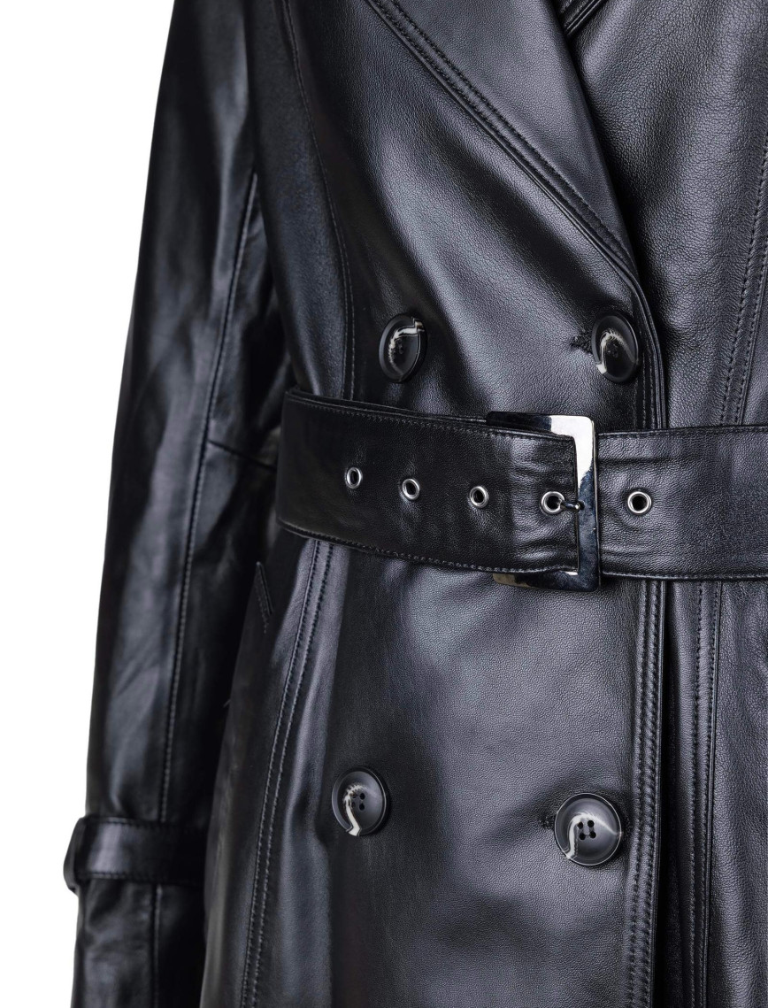 Tamer Tanca Kadın Hakiki Deri Siyah Deri Deri Mont