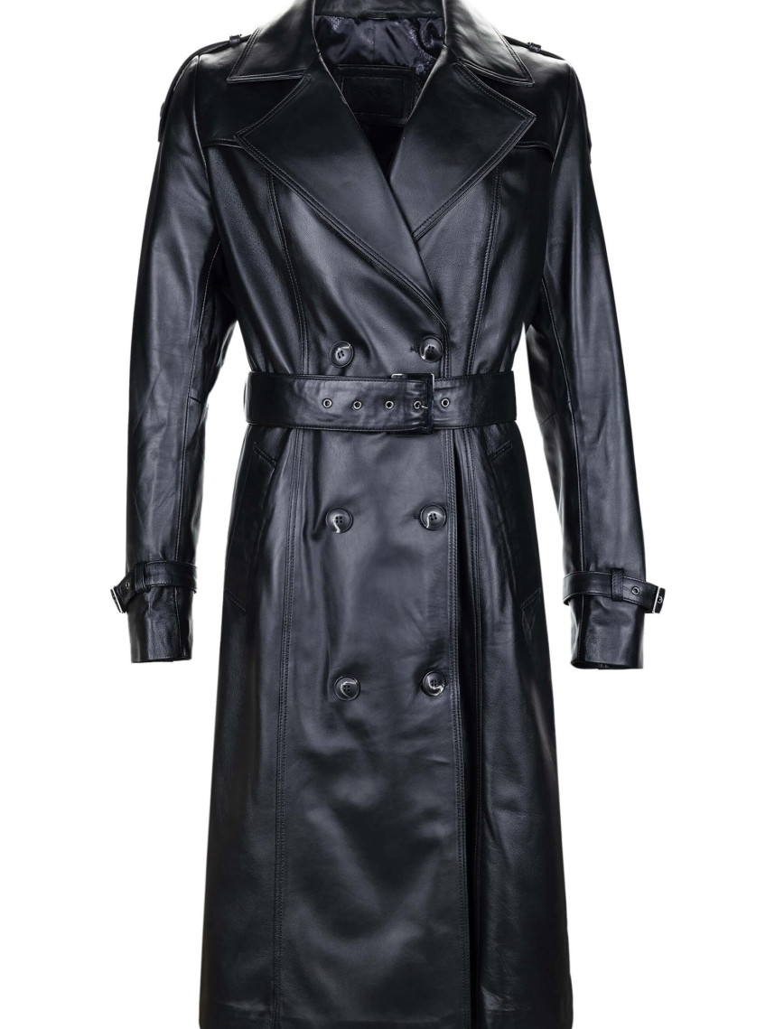 Tamer Tanca Kadın Hakiki Deri Siyah Deri Deri Mont