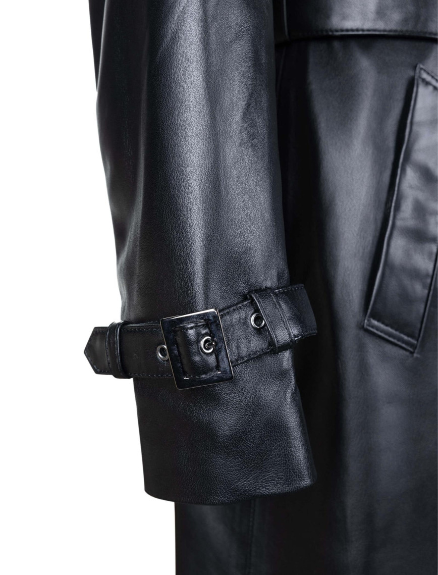 Tamer Tanca Kadın Hakiki Deri Siyah Deri Deri Mont