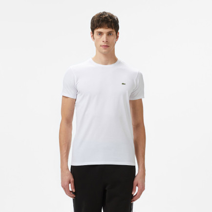 Lacoste Erkek Slim Fit Bisiklet Yaka Beyaz T-Shirt Lacoste Erkek Slim Fit Bisiklet Yaka Beyaz T-Shirt