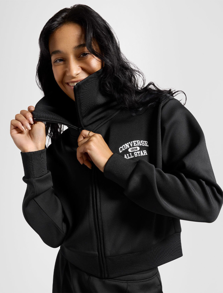 Converse Kadın Fermuarlı Siyah Eşofman Üstü Converse Kadın Fermuarlı Siyah Eşofman Üstü