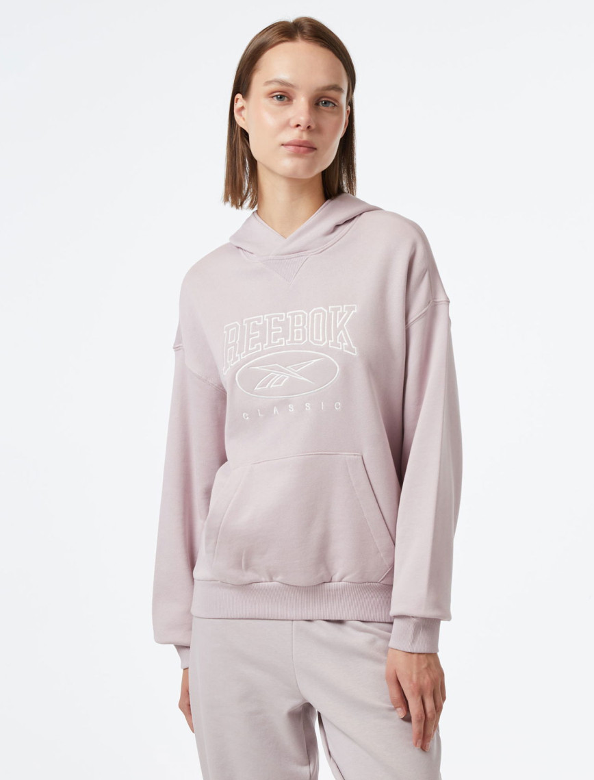 Reebok Cl Ae Big Logo Ft Hoodie Kadın Pembe Sweatshirt