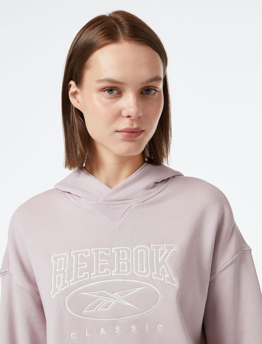 Reebok Cl Ae Big Logo Ft Hoodie Kadın Pembe Sweatshirt